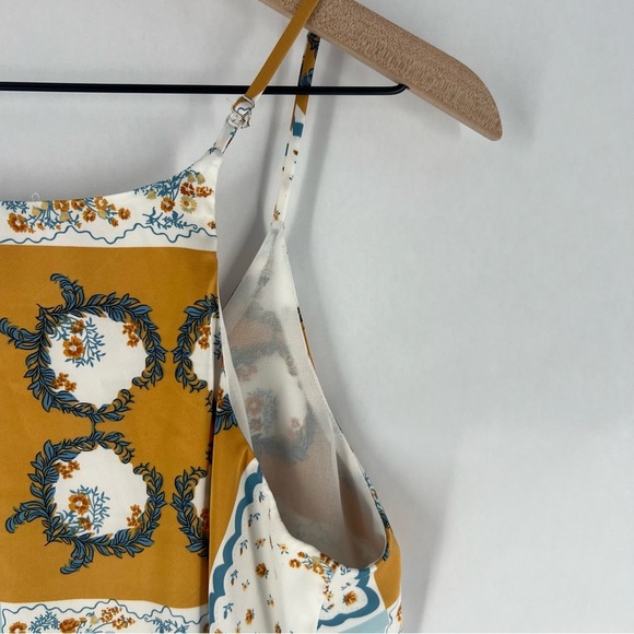 Joie Silky Chiffon Multicolor Handkerchief Print V Neck‎ Tank Top - Picture 10 of 10